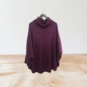 Nina Leonard Rich Plum Turtleneck Sweater